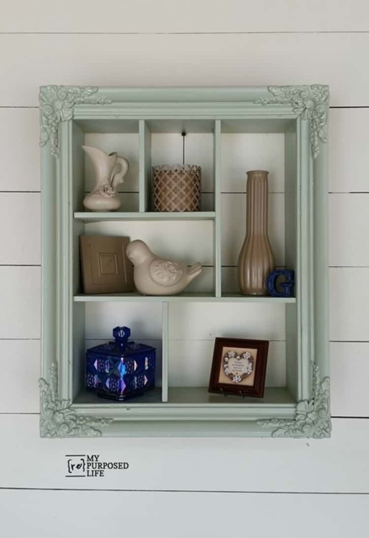 repurposed picture frame shadow box