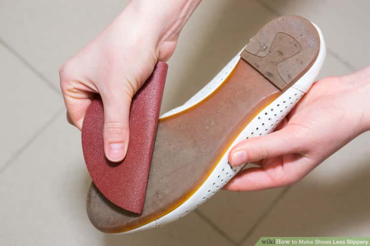 sandpaper to make shoes less slippery hack