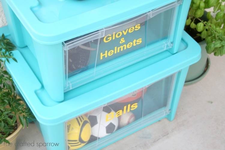 Labeled Outdoor Storage Bins