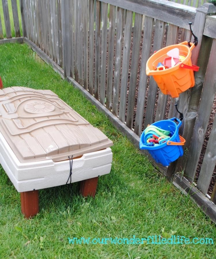 Backyard Storage Wall Buckets