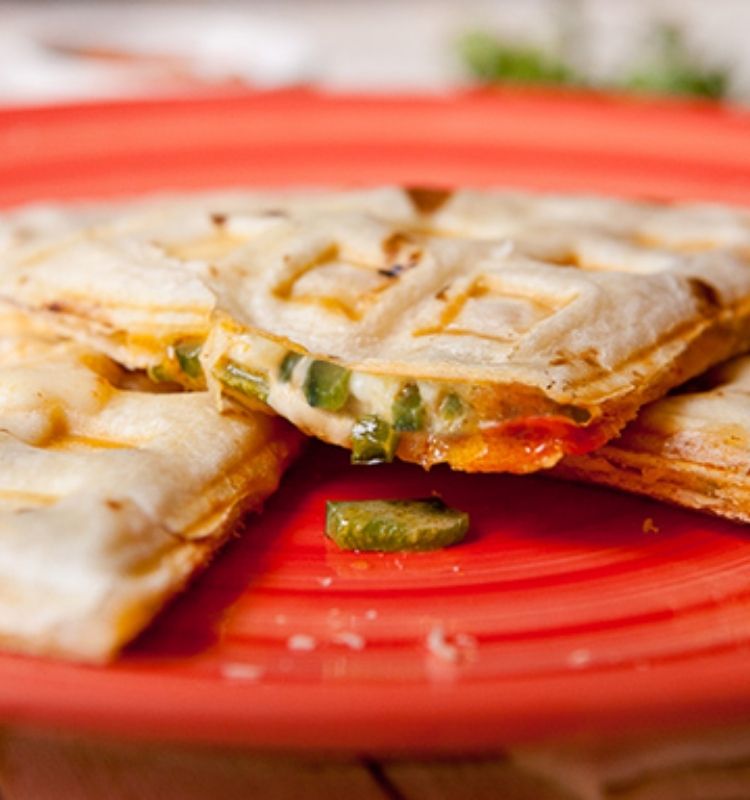 waffle iron quesadillas