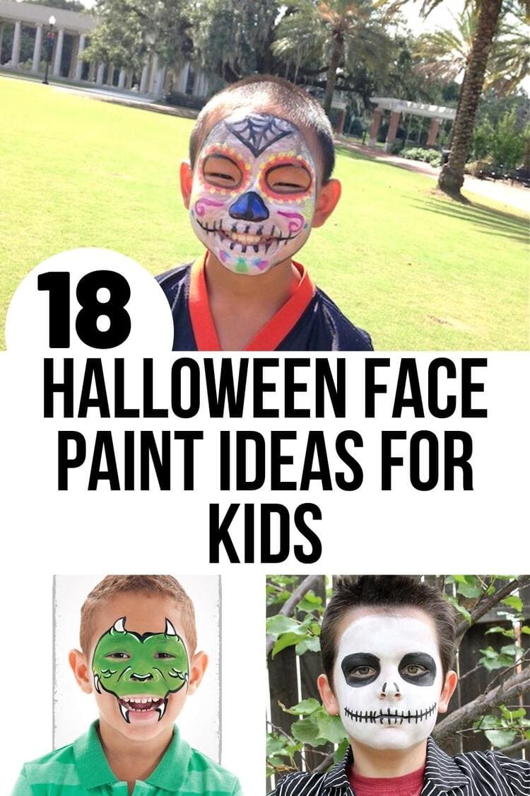 Easy Halloween face paint for kids - the best tutorials on the