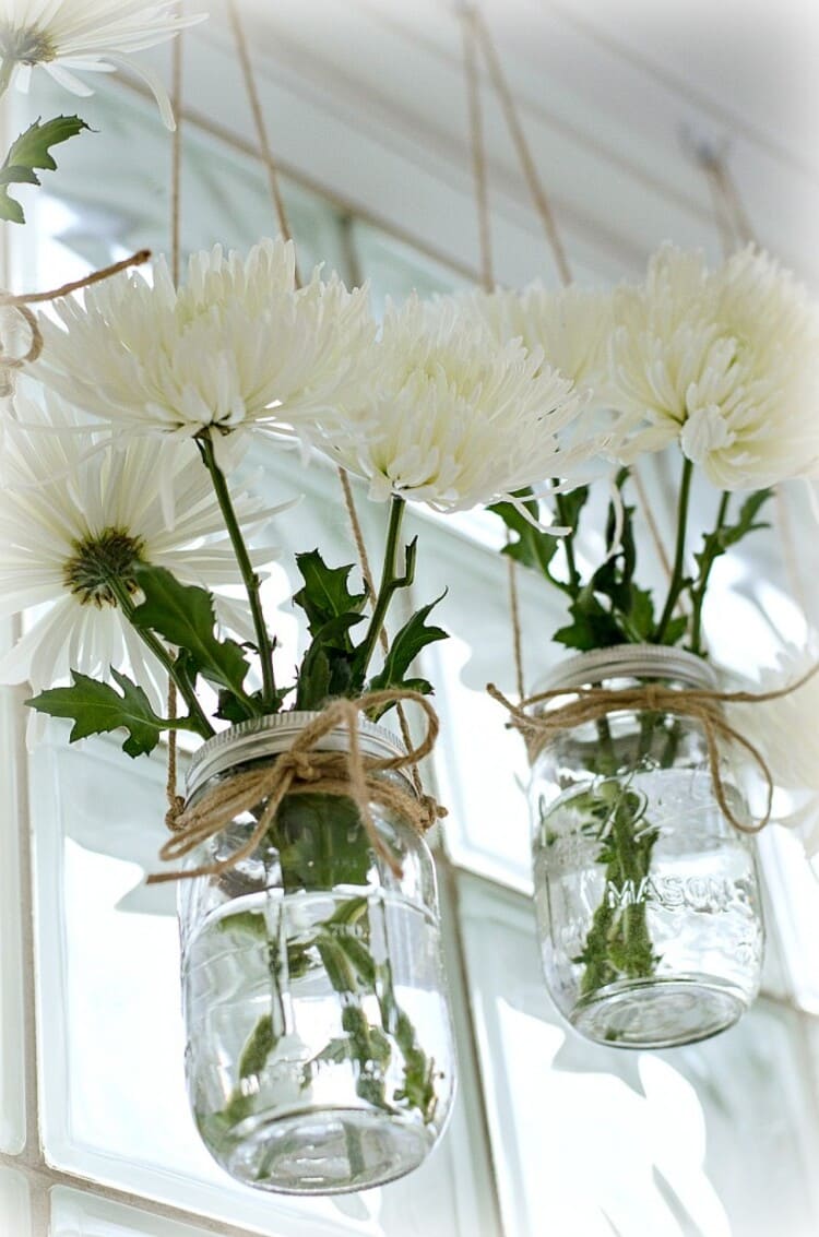 Mason Jar Window Treatment DIY Home Idea