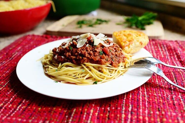 Make Ahead Freezer Meal Recipes Spaghetti Sauce on pasta