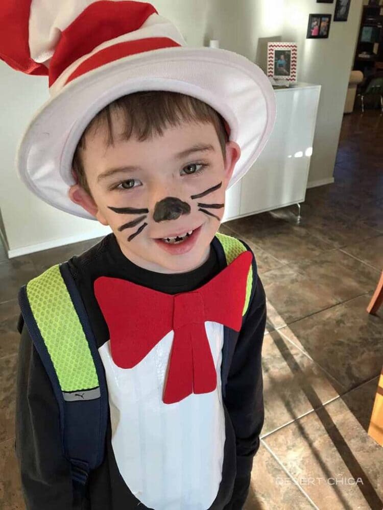 Cat In The Hat Tutorial a kid with a hat big bow tie and whiskers