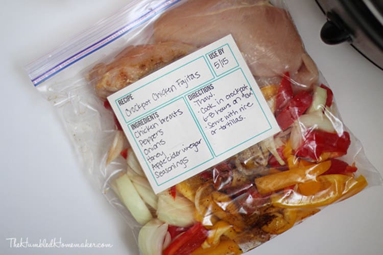 Chicken Fajitas Freezer Meals