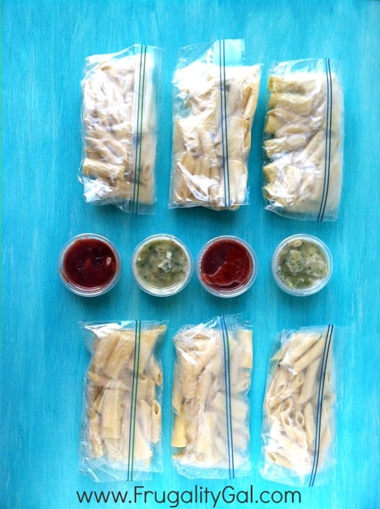 Individual Pasta Freezer Meals 