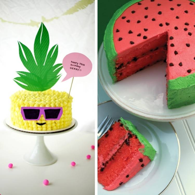 Pineapple and watermelon birthday cake ideas