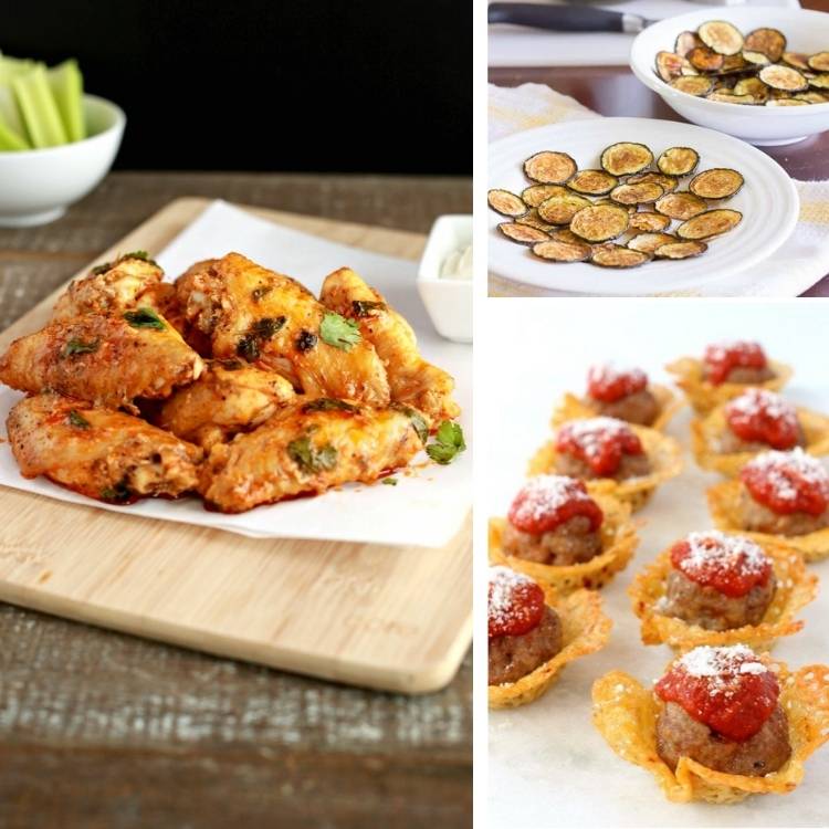 Collage of 3 low carb snack options