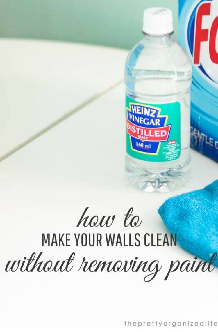Cleaning walls using vinegar so the paint won't be removed