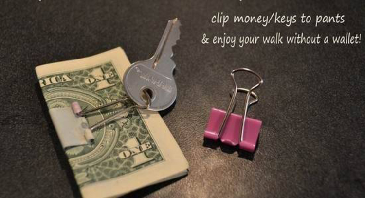 clip your keys and money to your pants when you don't want to carry a wallet