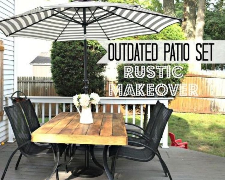 outdoor furniture patio set with a rustic makeover