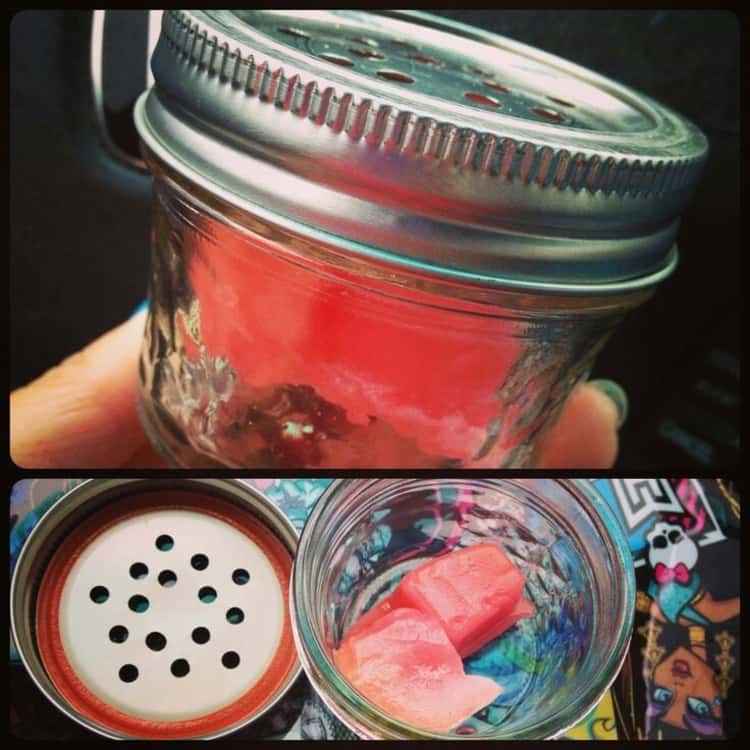 wax cubes in a jar for DIY car odor removal