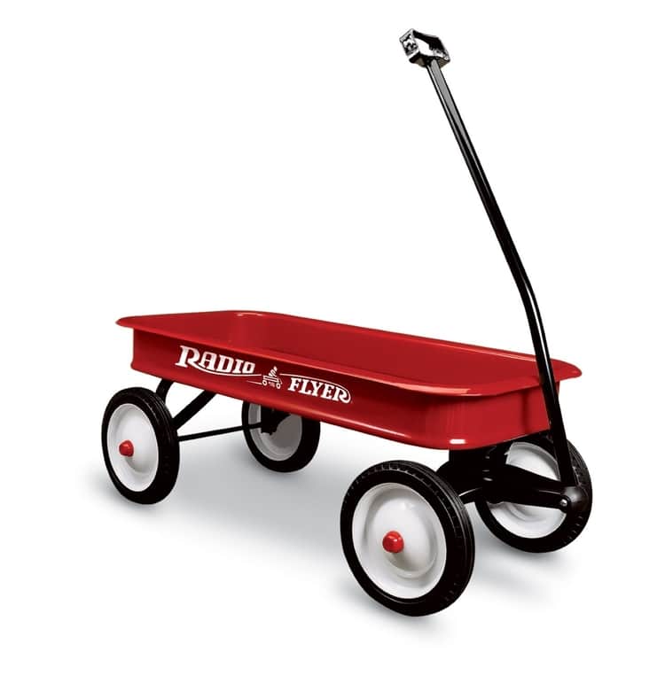 Vintage red wagon radio flyer brand. Perfect toy gift idea for the vintage lover.
