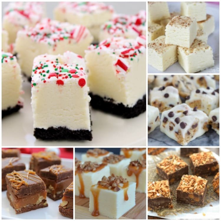 different varieties of fudge collage