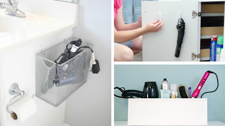 6 Easy DIY Ways to Organize Hair Styling Tools in the Bathroom