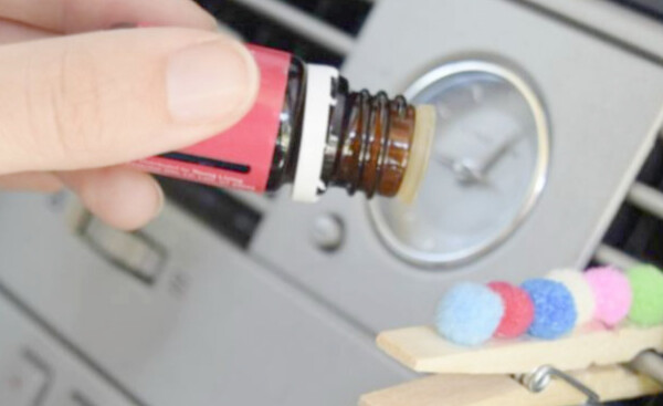 Essential Oil Tips & Tricks - Clothespin with tiny pom poms as an oil diffuser - One Crazy House