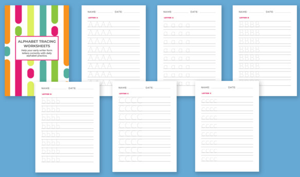 sample pages from a letter tracing activity packet