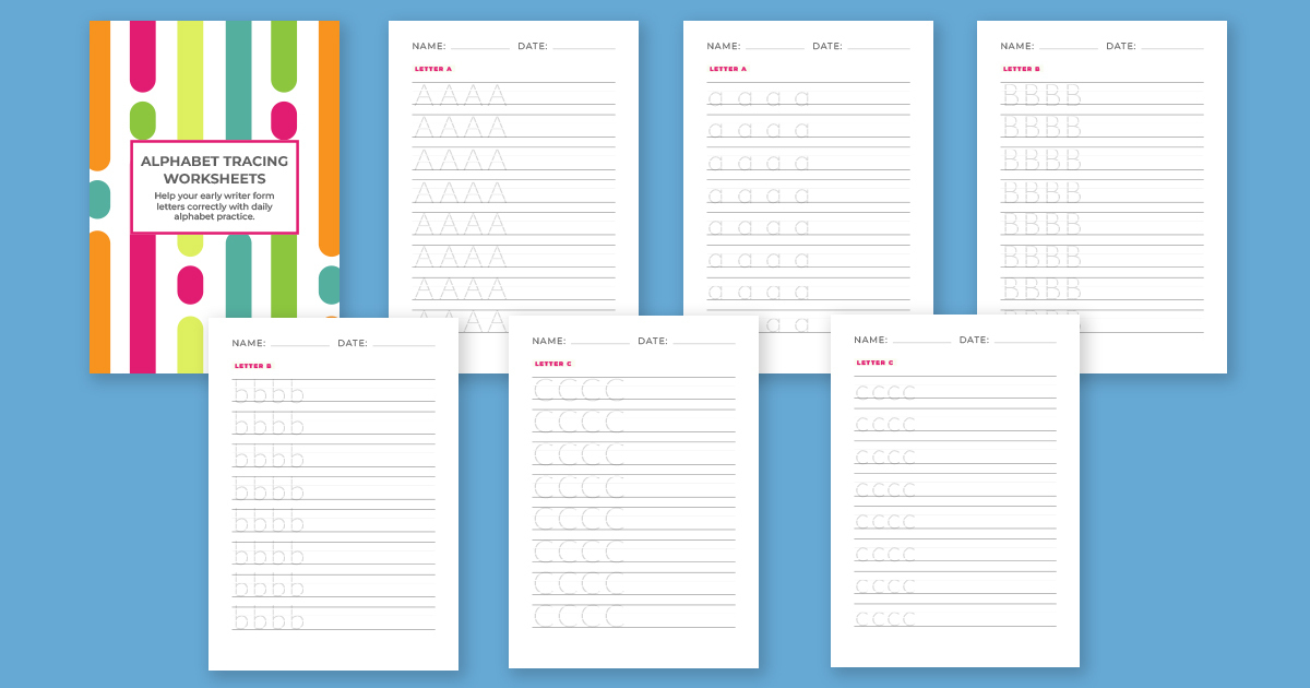 sample pages from a letter tracing activity packet