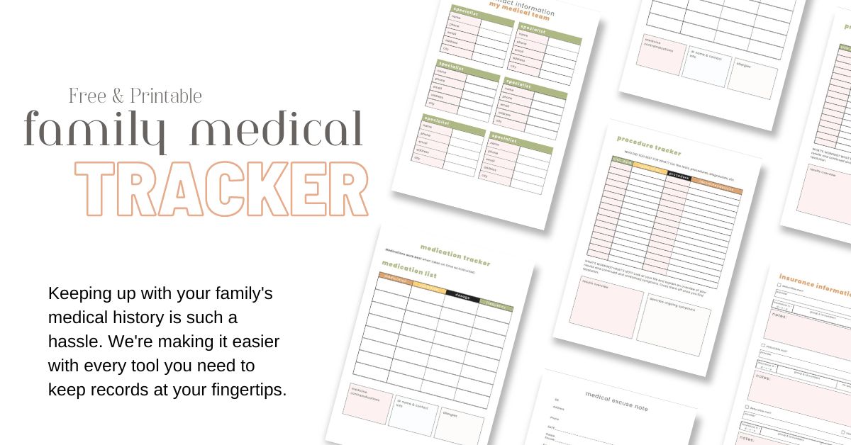 a family medical history printable for parents