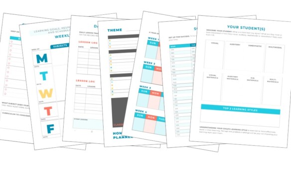 sample pages from the ultimate homeschool planner