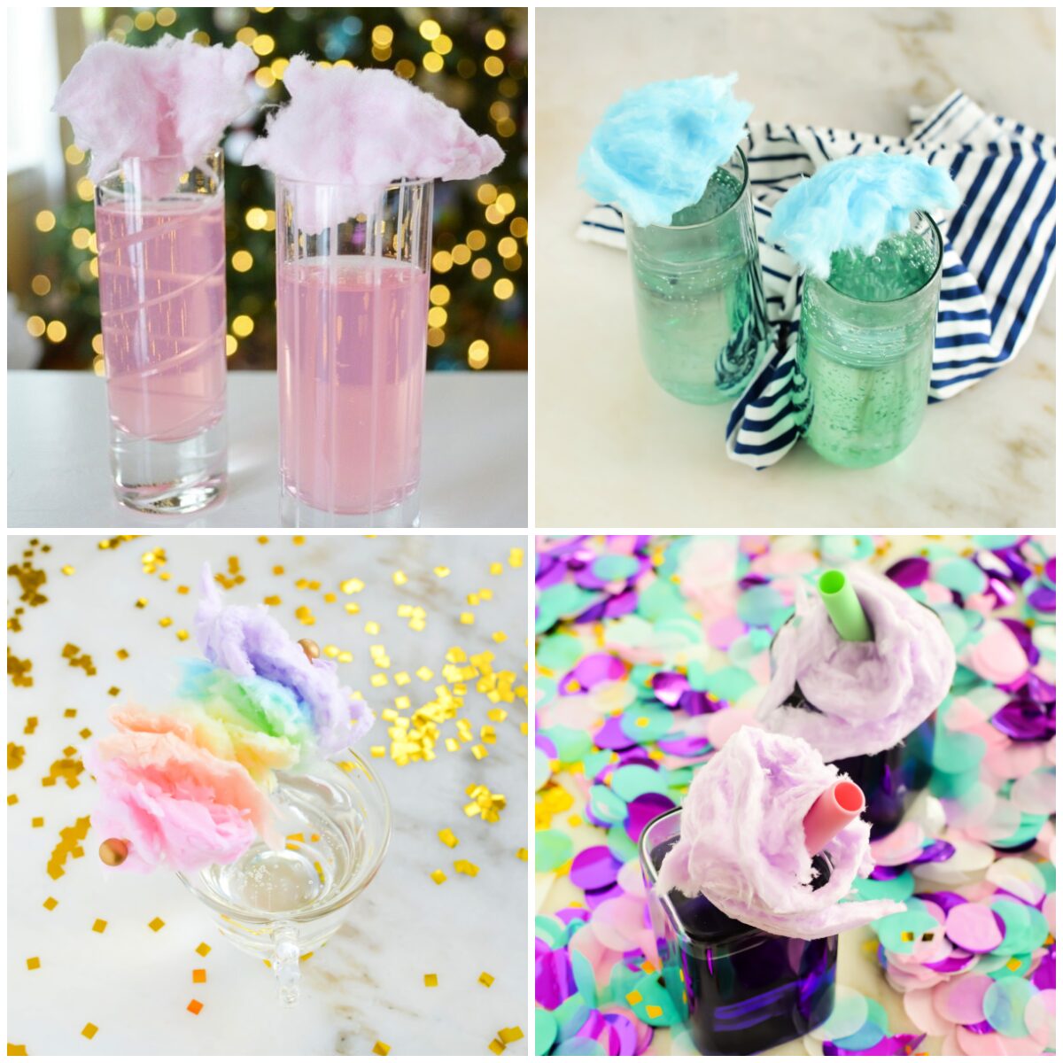 Cotton Candy mocktail collage image.