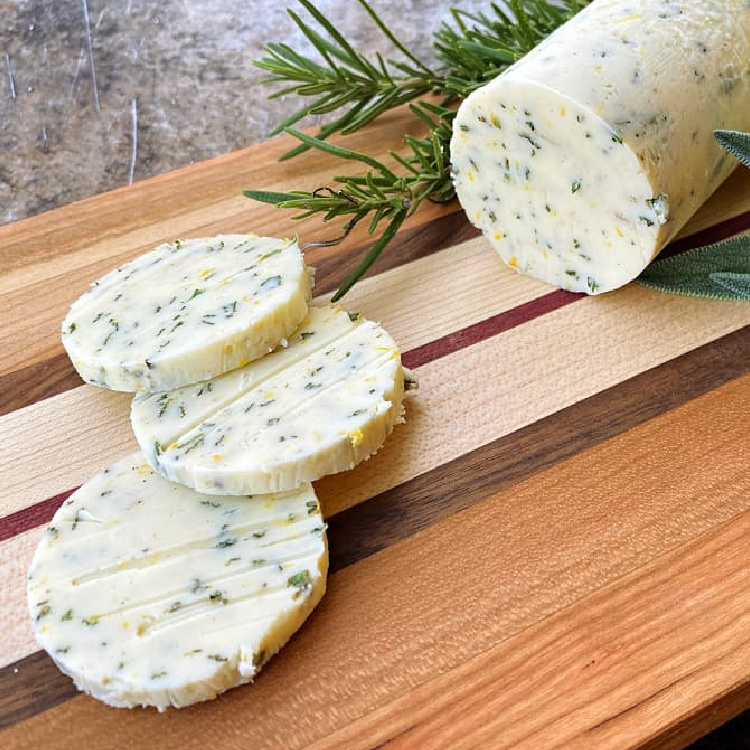 Close up of Orange Herb Butter.