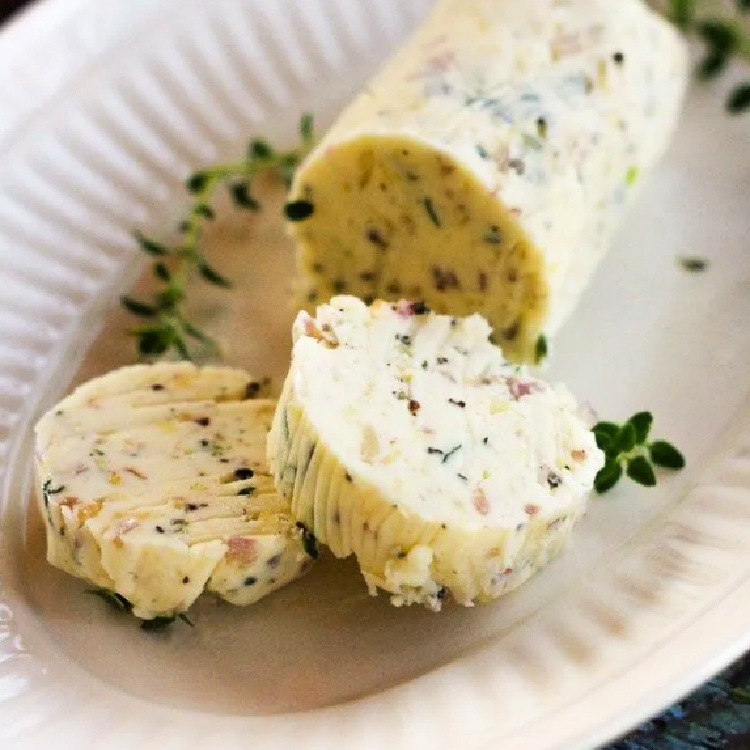 Close up of Shallot Butter.