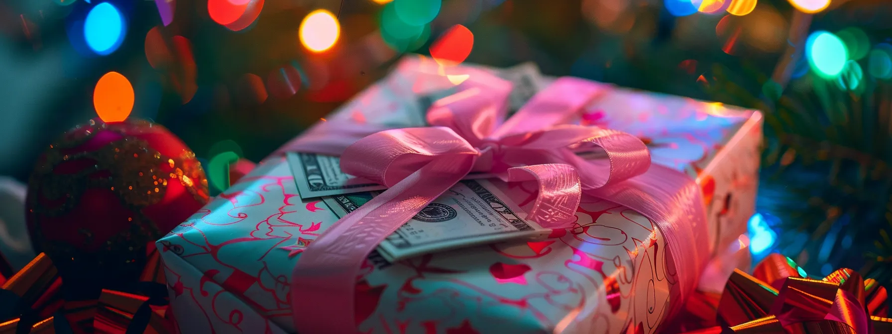 a beautifully wrapped gift envelope filled with personalized cash, adorned with thoughtful notes and vibrant decorations. a beautifully wrapped gift envelope filled with personalized cash, adorned with thoughtful notes and vibrant decorations.